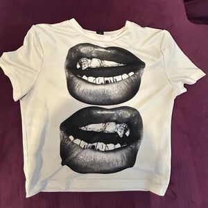 SHEIN Black and White Graphic Tee